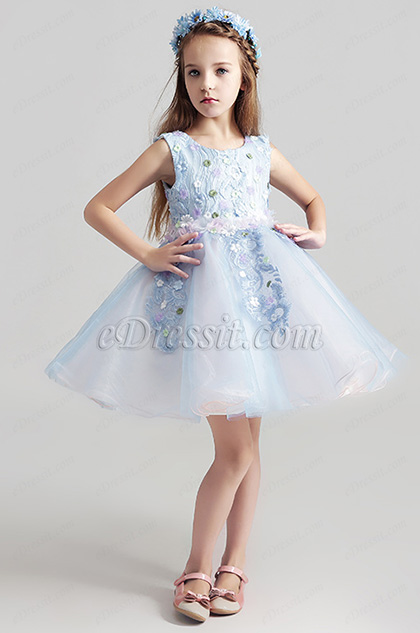 light blue flower girl dress