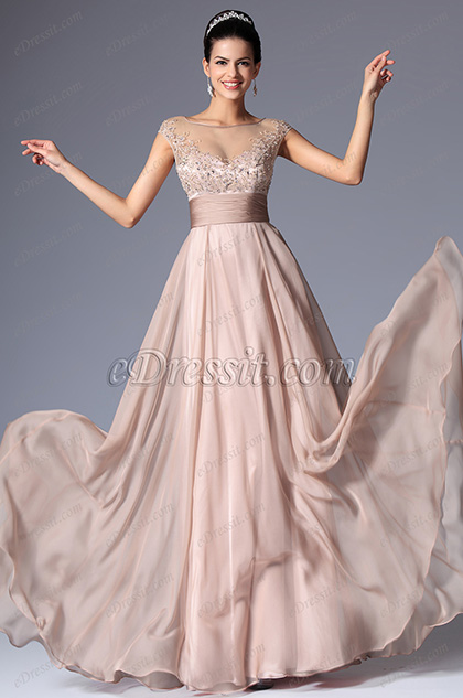 Cap Sleeves Sheer Top Mother of the Bride Dress Cap Sleeves Sheer Top Mother of the Bride Dress