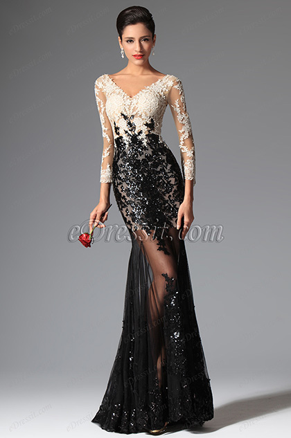 Best Pailletten Spitze Ärmel Abendkleid Ballkleid Best Pailletten Spitze Ärmel Abendkleid Ballkleid