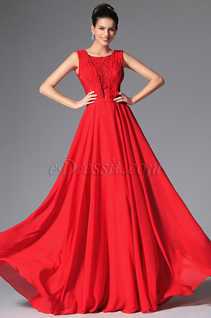 red stylish gown