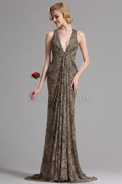 leopard evening gown