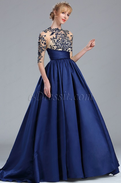 blue long gown