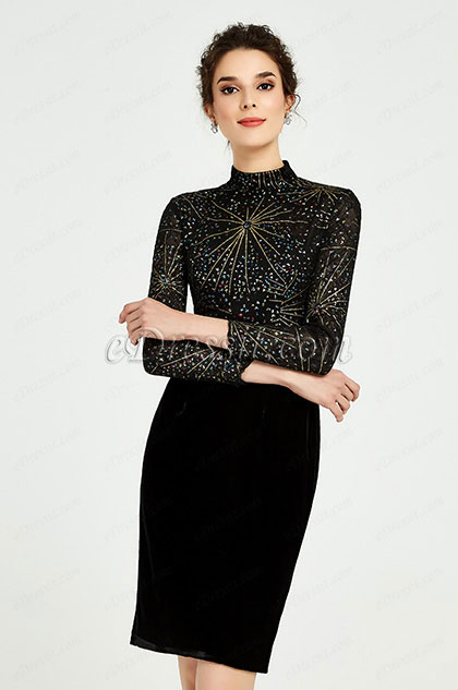 black velvet skirt dress