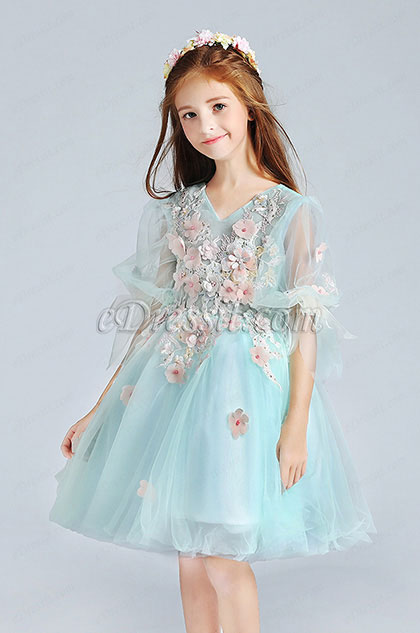 Green Short Princess Party Girl Dress Green Short Princess Party Girl Dress