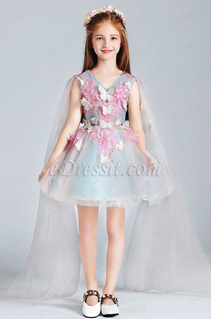 Robe Courte Pour Enfants Avec Fleurs En Tulle Robe Courte Pour Enfants Avec Fleurs En Tulle