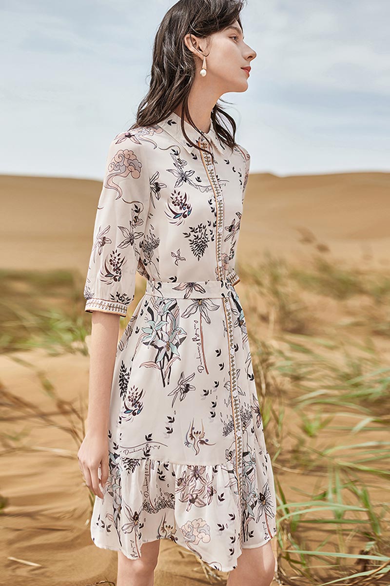 Printed Half Sleeves Midi Dress Floral Dress For Women Printed Half Sleeves Midi Dress Floral Dress For Women