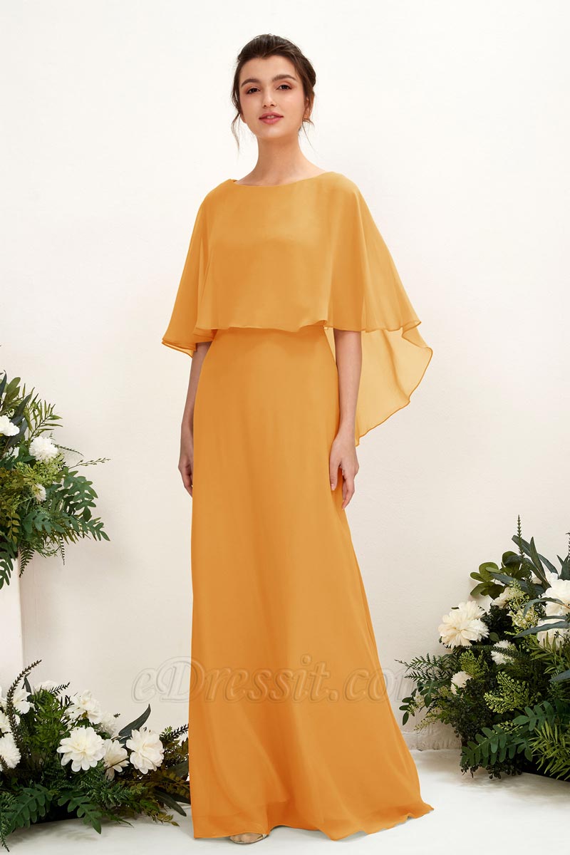 A‑Linien Chiffon Bateau bodenlanges ärmelloses Brautjungfernkleid für Hochzeiten A‑Linien Chiffon Bateau bodenlanges ärmelloses Brautjungfernkleid für Hochzeiten