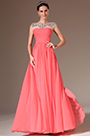 2014 Nuevo Neto Arriba Escote Redondo Largura Completa Vestido Formal