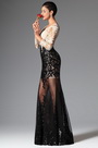 Best Pailletten Spitze Ärmel Abendkleid Ballkleid