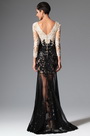 Best Pailletten Spitze Ärmel Abendkleid Ballkleid