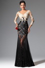 Best Pailletten Spitze Ärmel Abendkleid Ballkleid