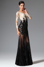 Best Pailletten Spitze Ärmel Abendkleid Ballkleid