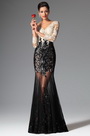 Best Pailletten Spitze Ärmel Abendkleid Ballkleid