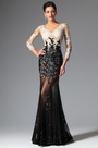 Best Pailletten Spitze Ärmel Abendkleid Ballkleid