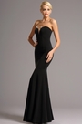 Robe de soirée cache-coeur sans bretelle noir