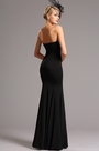 Robe de soirée cache-coeur sans bretelle noir