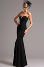 Robe de soirée cache-coeur sans bretelle noir