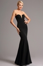 Robe de soirée cache-coeur sans bretelle noir