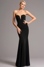 Robe de soirée cache-coeur sans bretelle noir