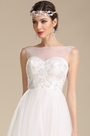 Vestido de Novia Transparente Corte Corazón en Bordado