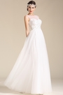 Vestido de Novia Transparente Corte Corazón en Bordado
