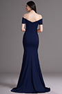 Robe de Soirée Hors Épaule Sirène Bleu Marine