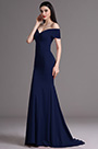 Robe de Soirée Hors Épaule Sirène Bleu Marine