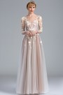 Elegant Long Sleeves Lace Appliques Fancy Prom Dress