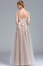 Elegant Long Sleeves Lace Appliques Fancy Prom Dress