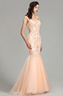 Pfirsich formell Ballkleid Meerjungdrau Kleid