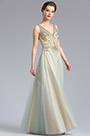 Sparkly V Cut Beaded Women Evening Dresses