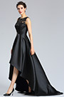 Vestido de Fiesta de Noche negro Escote Illusion