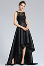 Vestido de Fiesta de Noche negro Escote Illusion