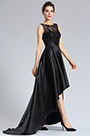 Vestido de Fiesta de Noche negro Escote Illusion