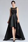 Vestido de Fiesta de Noche negro Escote Illusion
