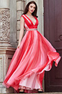 V-Cut Straps Gradient Color Party Vestido de dama de honor