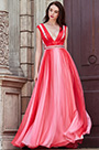 V-Cut Straps Gradient Color Party Vestido de dama de honor