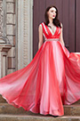 V-Cut Straps Gradient Color Party Vestido de dama de honor