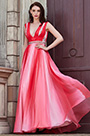 V-Cut Straps Gradient Color Party Vestido de dama de honor