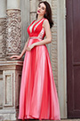 V-Cut Straps Gradient Color Party Vestido de dama de honor