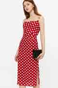 New Summer Spaghetti Red Polka Dot Dress Pencil Dress