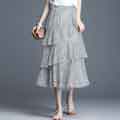 Spot Layered Summer Holiday Party Maxi Skirt Dress
