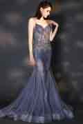 Vestido de noche sexy con escote en V y espagueti