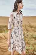 Printed Half Sleeves Midi Dress Floral Dress For Women