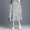 Spot Layered Summer Holiday Party Maxi Skirt Dress