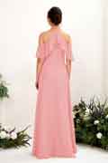 A-Line Chiffon Off-Shoulder Sleeveless Floor-Length Bridesmaid Dress for Wedding Party