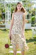 Summer Women Ruffle Midi Dress Leopard Floral Dress