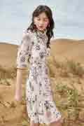 Printed Half Sleeves Midi Dress Floral Dress For Women