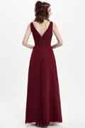 A-Line Chiffon Sleeveless Floor-Length Bridesmaid Dress with Straps for Wedding Party