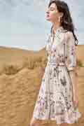 Printed Half Sleeves Midi Dress Floral Dress For Women
